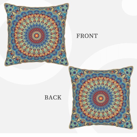 Boho Decorative Pillow Cover 18x18 Inch - Picture 3 of 5